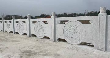 巴彦淖尔芝麻白河道栏杆 石材栏杆