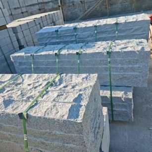 巴彦淖尔芝麻白自然面整石 坐凳