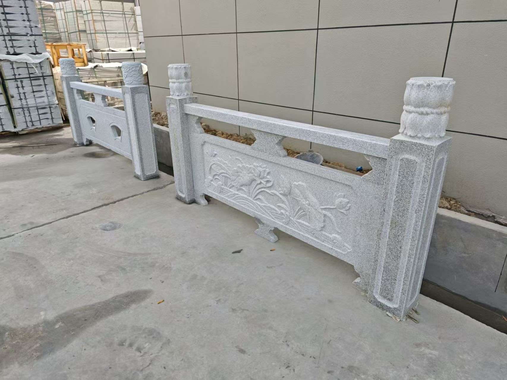 巴彦淖尔芝麻白河道栏杆 石材栏杆